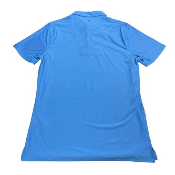 NWT BEN SHERMAN Golf 3 Button Tech Jersey Polo Sz Small Azure Mini Stripes - Picture 4 of 5